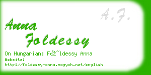 anna foldessy business card